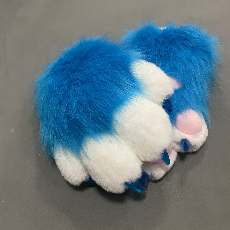 Colorful Beast Paw Gloves Cat's Paw Cute Plush — back view