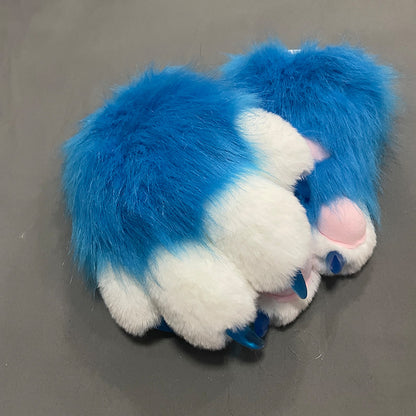 Colorful Beast Paw Gloves Cat's Paw Cute Plush — back view