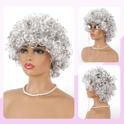 Old Lady Costume Granny Grandma Gran Fancy Dress Cosplay Women Kids — packaging