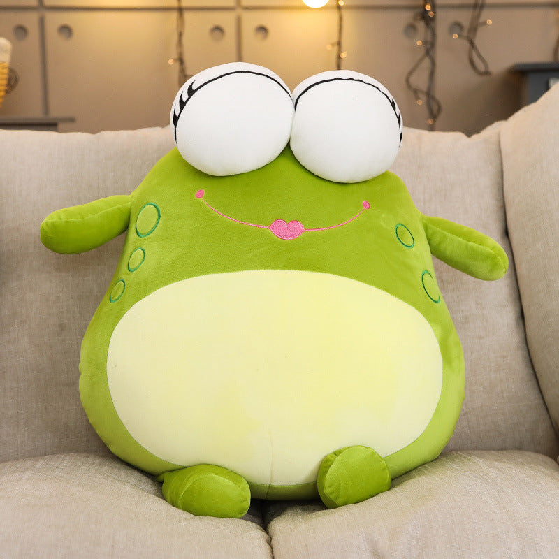 Fashion Large Big Eye Green Frog Doll Plush Toy — packaging