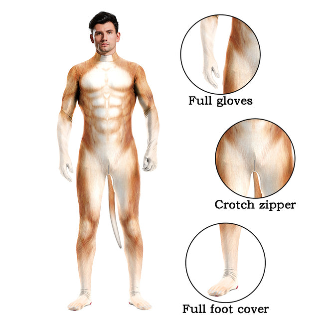 Halloween Bodysuits Zentai With Tail Animal | Magic Stories