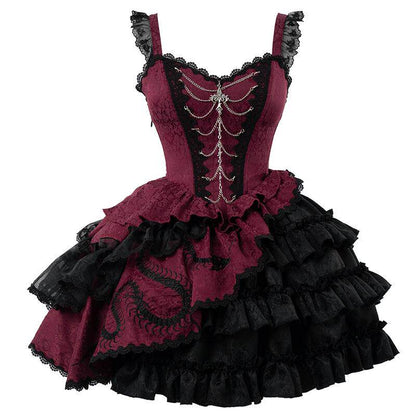 Chinese-style Dark Lolita One-Piece Dress | Magic Stories