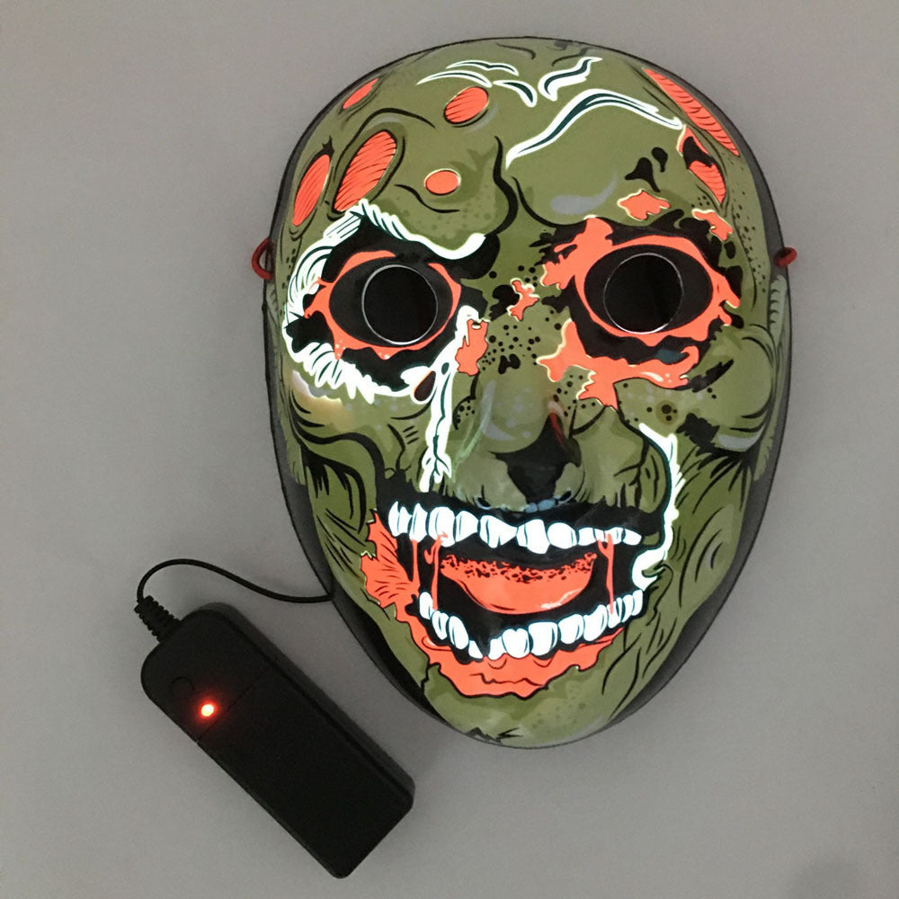 LED Mask Luminous Glowing Halloween Party Mask Neon EL Mask Halloween Cosplay Mask — scale reference