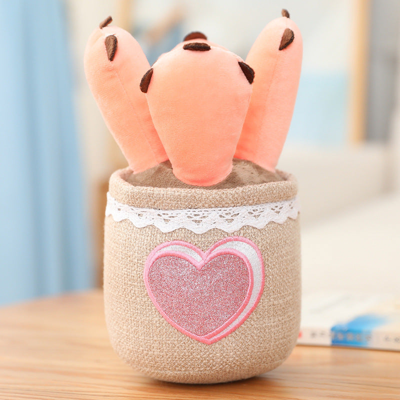 New Cute Potted Plants Mushroom Ornaments Plush — back view