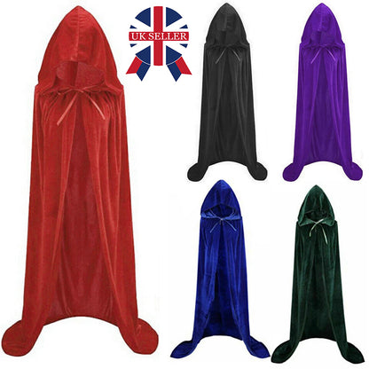 Halloween Hooded Velvet Cloak Robe Medieval | Magic Stories