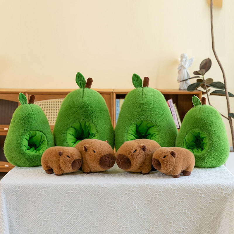 Plush Toy Avocado Capybara Pillow | Magic Stories