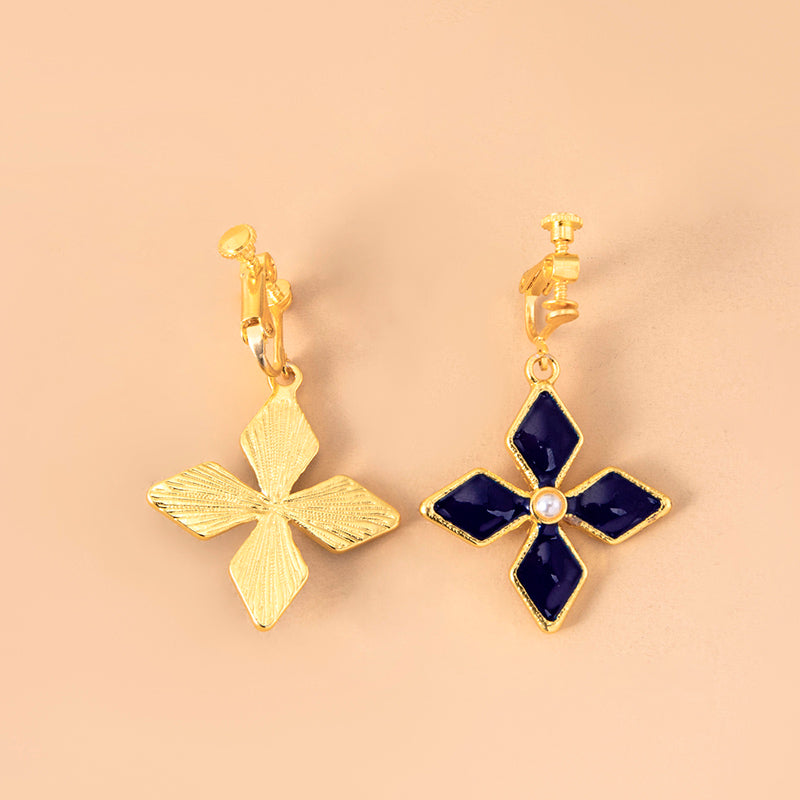 Genshin Impact Keqing Enamel Blue Geometric Flower Earrings — packaging