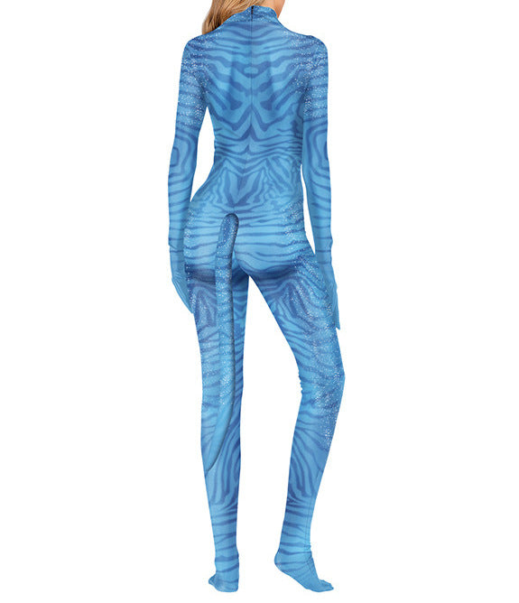 Halloween Anime Cosplay Siamese Slim Fit Clothes — back view