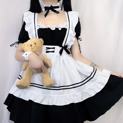 Red Make Your Cat Maid Costume Lolita Maid Dress — side view