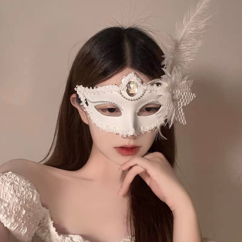 Halloween Feather Mask Prop Acrylic — packaging