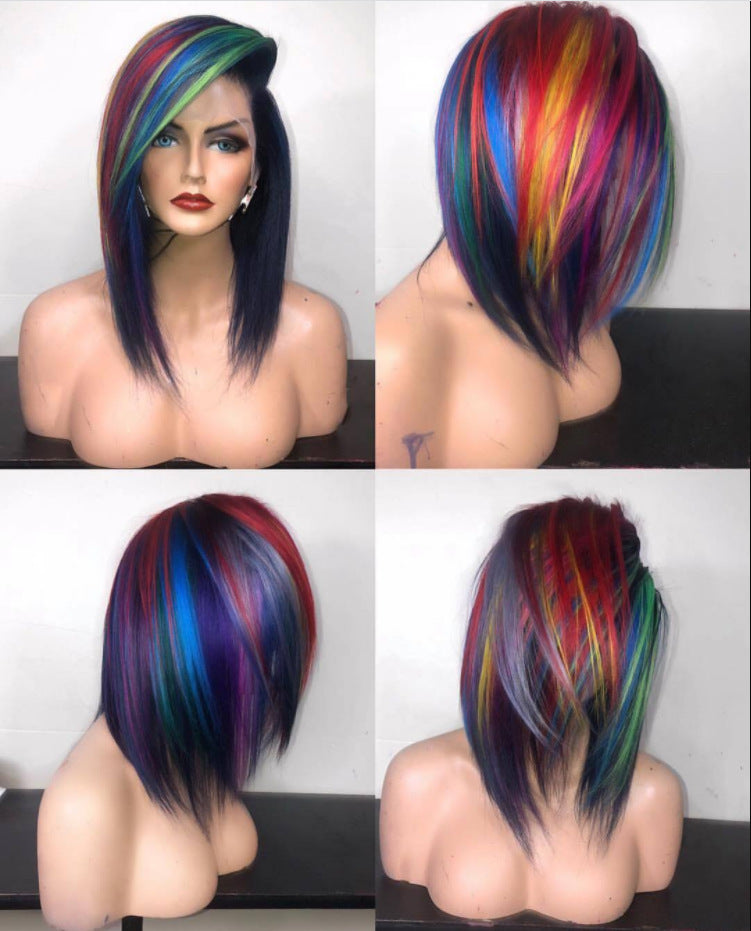 Mixed Color COSPLAY High Temperature Silk Rose Mesh Wig Wig — packaging