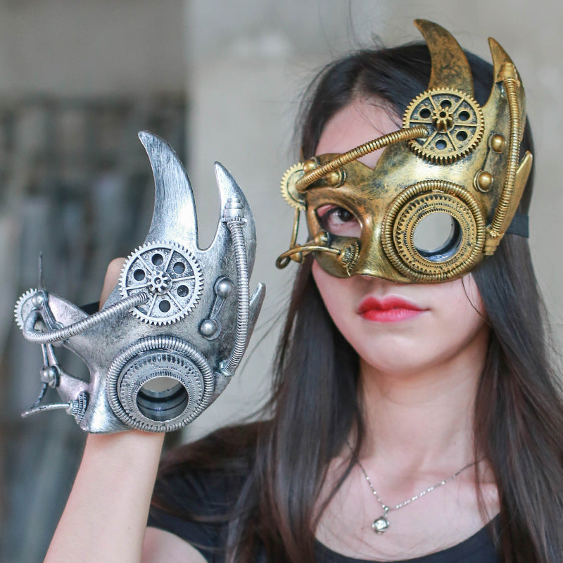 Mechanical Steampunk Retro Half Face Mask | Magic Stories