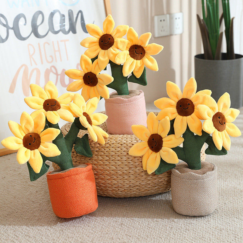 Cartoon Smiling Sunflower Plush Toy | Magic Stories