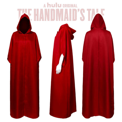Handmaid Cosplay Duo — Offred Red Cloak Costume + 100cm Long Straight Black Wig