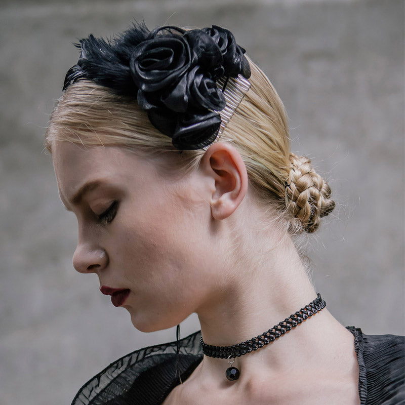 Creative Gothic Women's Flower Hair Clips — detail