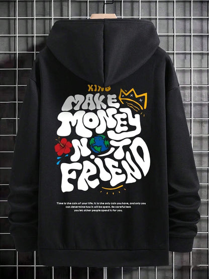 Harajuku Fashion Hooded Sweatshirt — back view