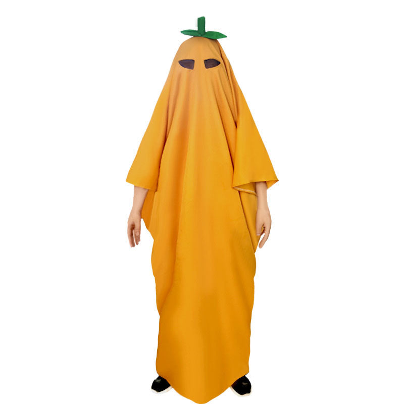 Children's Halloween Costume Pumpkin Cloak — side view