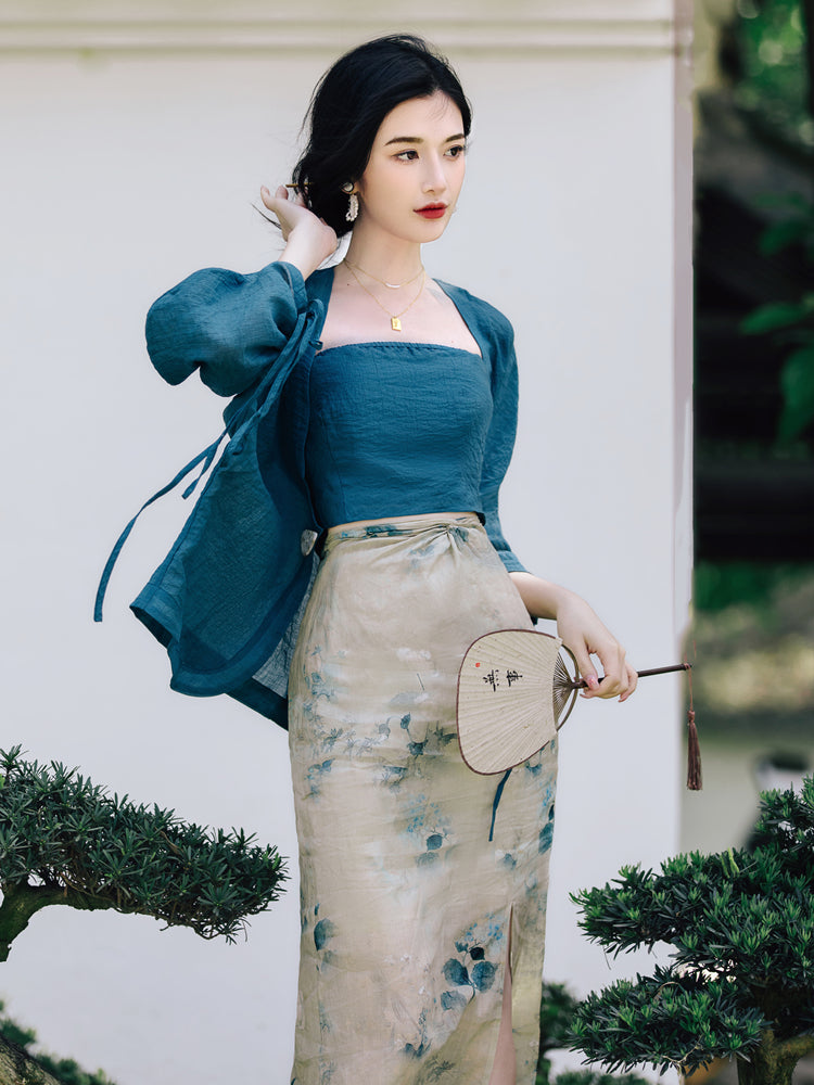 Women's Hanfu Element Three Piece Dress | Magic Stories