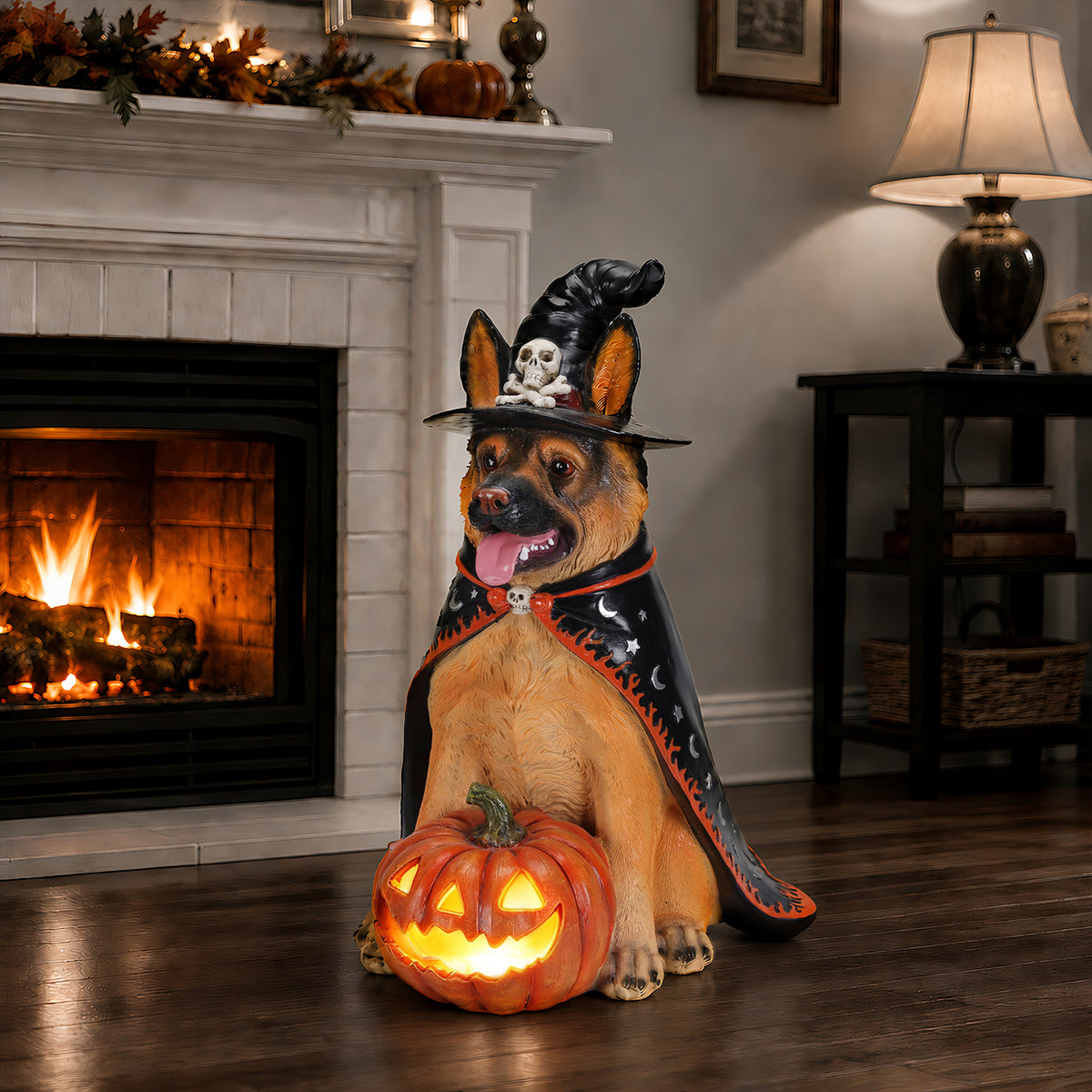 Halloween German Shepherd Dog Statue, Large | Magic Stories