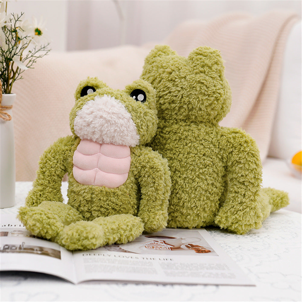 Hairy Muscle Frog Plush Toy Simulation Doll For Children — detail