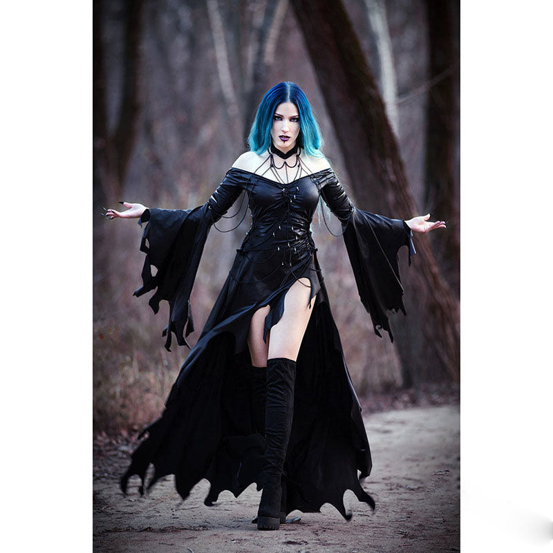 Gothic Dress With Big Sleeves And Hip Dress | Magic Stories