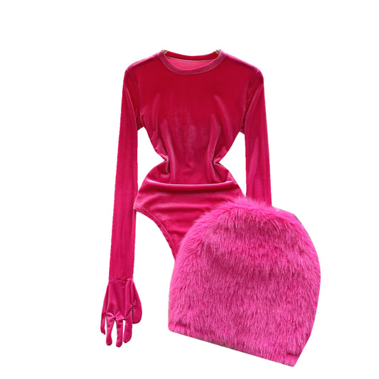 Women's Tight Velvet Onesie Plush