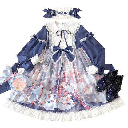 Ladies Casual Fashion Sweet Lolita Dress — back view