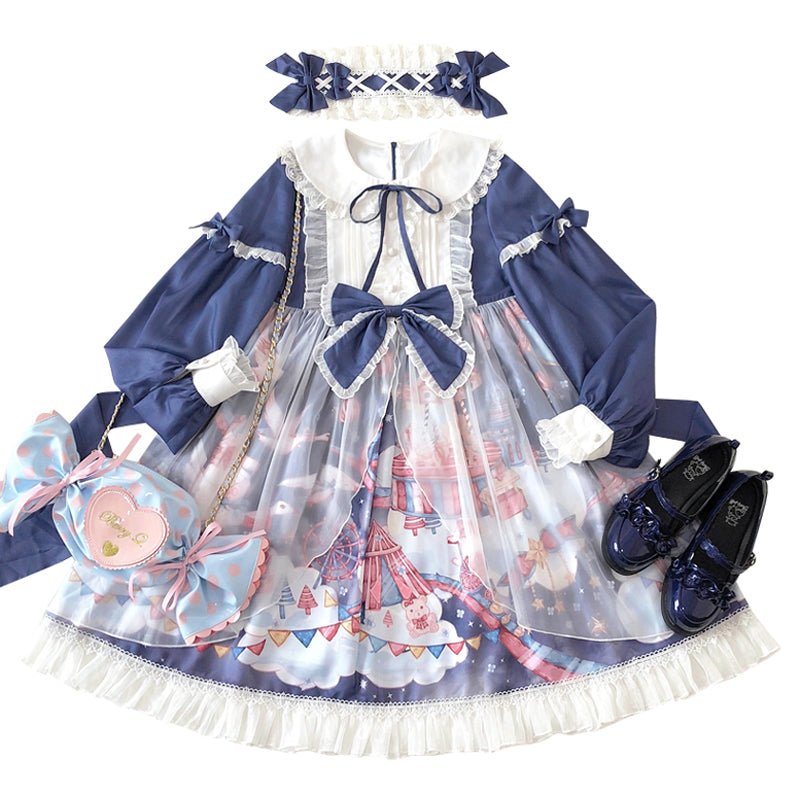Ladies Casual Fashion Sweet Lolita Dress — back view