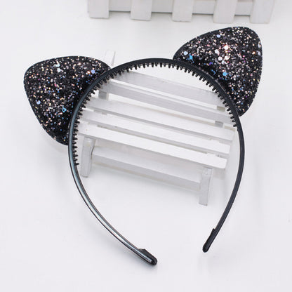 Cat Ears Headband Fine Sequins Cartoon