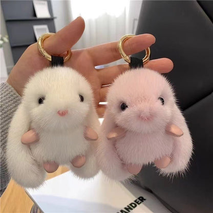 Mink Plush Bunny Plush Pendant — scale reference