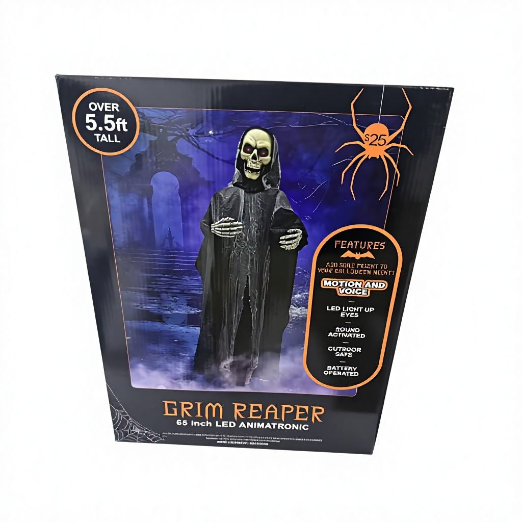 Halloween Grim Reaper Animated Decorative Prop — detail