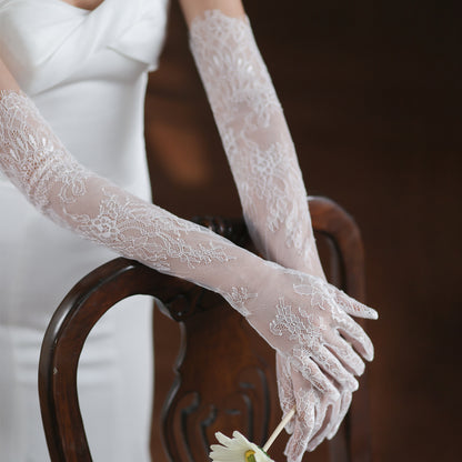 New Super Fairy White Lace Tulle Bride Photo | Magic Stories