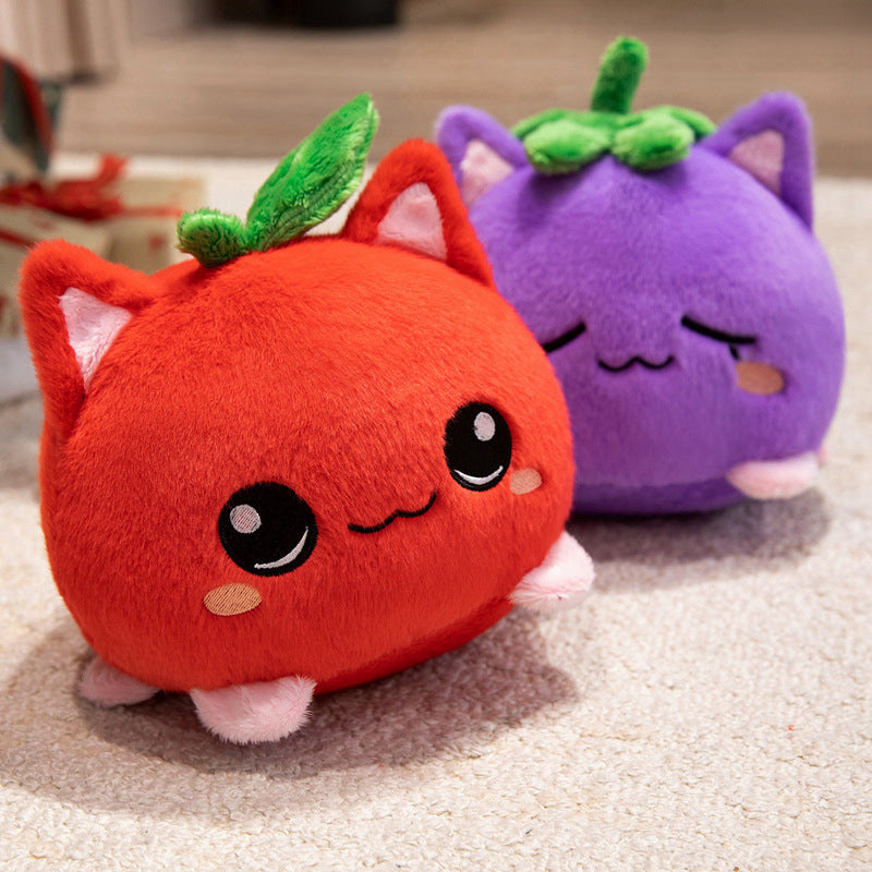 Plush Toy Strawberry Cat Doll — side view