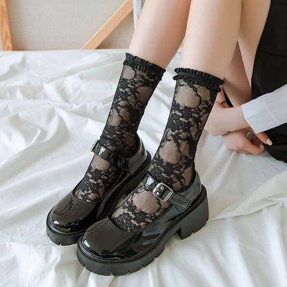 White Lolita Lace Socks Sweet Retro Calf | Magic Stories