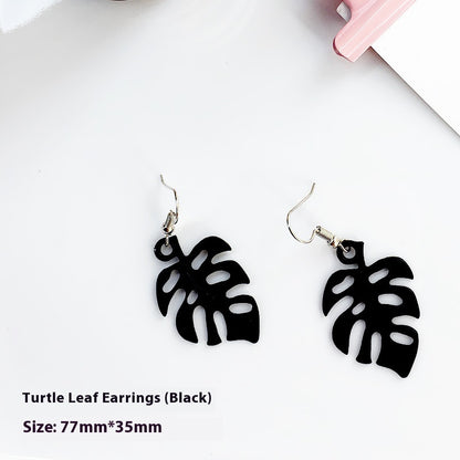 Harajuku Style Earrings Fashion Personality Monstera — detail