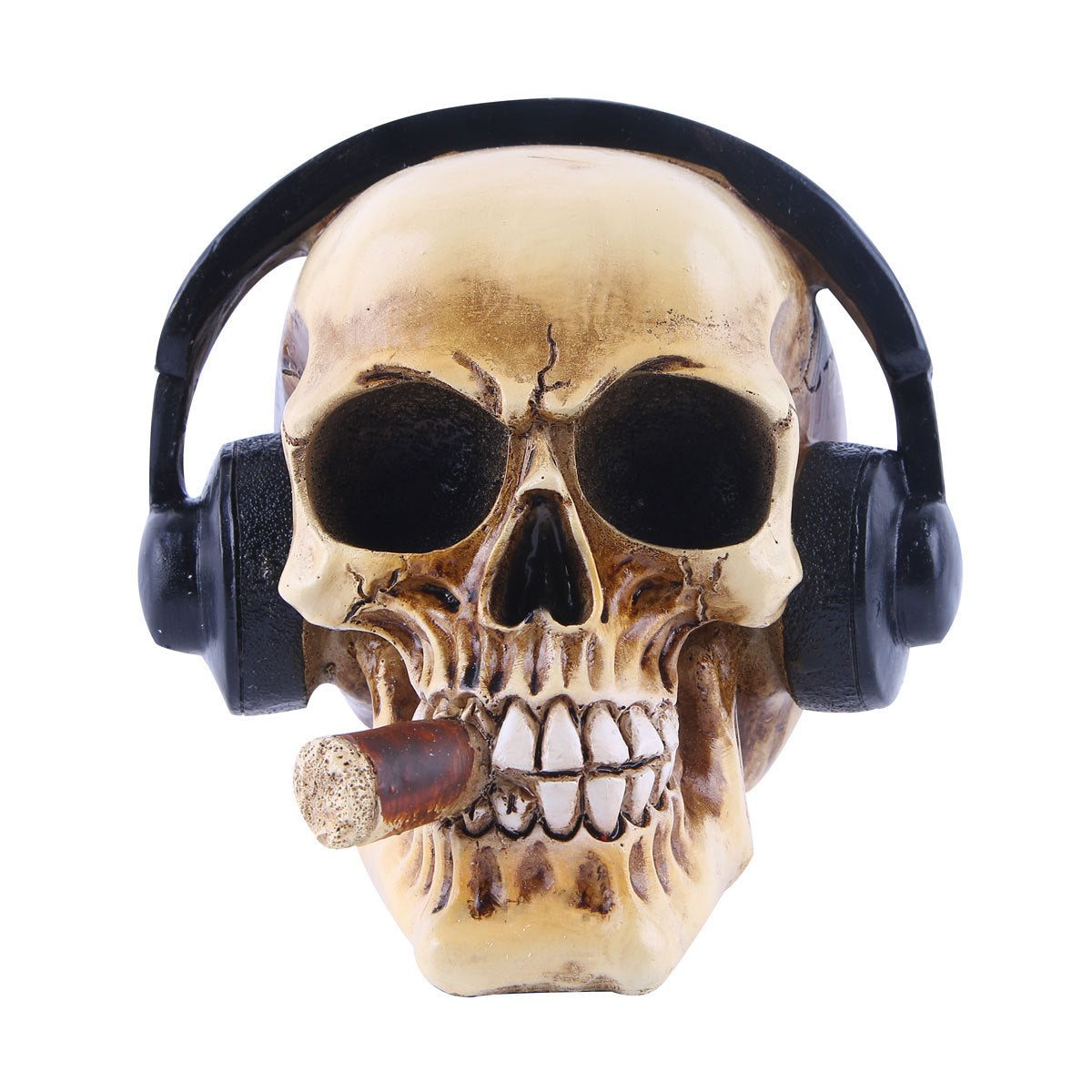 Resin Skull Artifact Halloween Trick Prop — back view