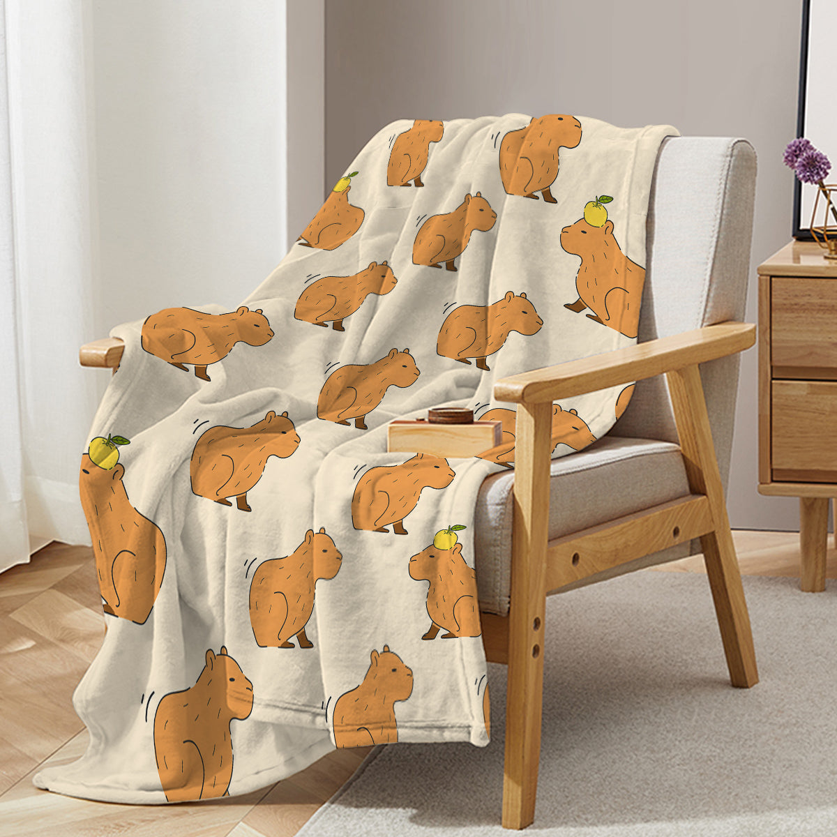 Capybara Blanket, Soft Flannel Throw For Kids Boys Girls, Cute Animal Plush Gift For Birthday, Cozy Kawaii Stuff Decor For