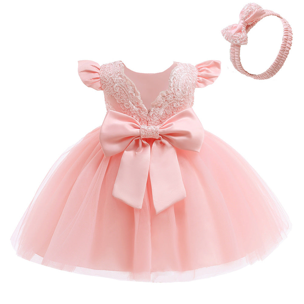 Lace Princess Dress Bow Children's Dress — scale reference