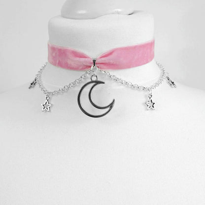 Black Crescent Moon Choker Necklace Gothic | Magic Stories