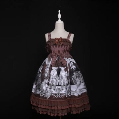 Amoi Deformity Show Lolita Retro Palace Lace Girl Op Lolita Dress