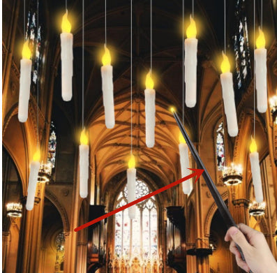 Halloween Floating LED Candles with Magic Wand — back view