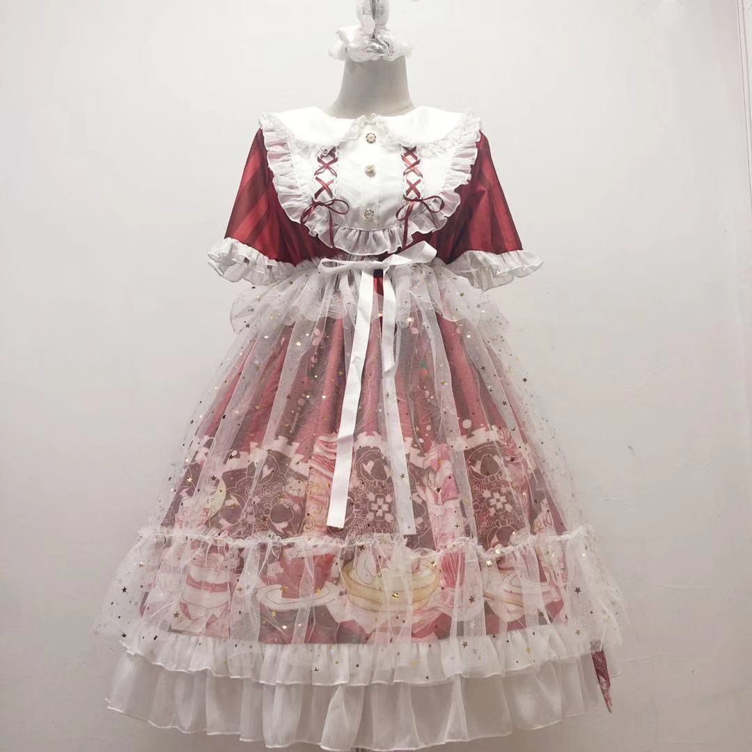 Meow Sauce Ice Cream Lolita Op Short Sleeve | Magic Stories