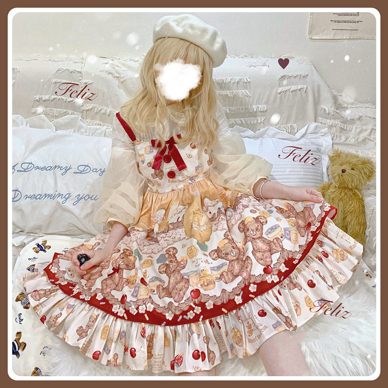 Homemade Lolita Honey Disappearing Event Lolita Suspender Dress — side view
