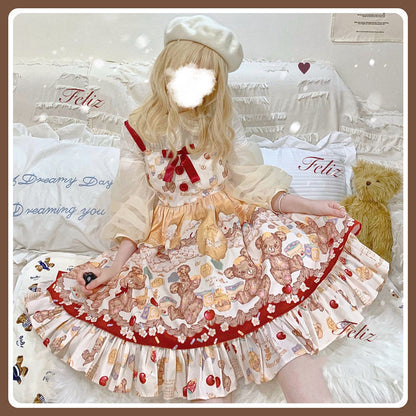 Homemade Lolita Honey Disappearing Event Lolita Suspender Dress — side view