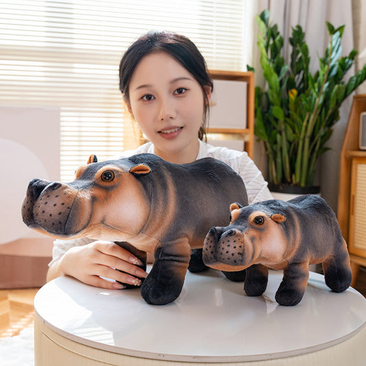 Cute Animal Realistic Hippo Plush Toy Doll | Magic Stories