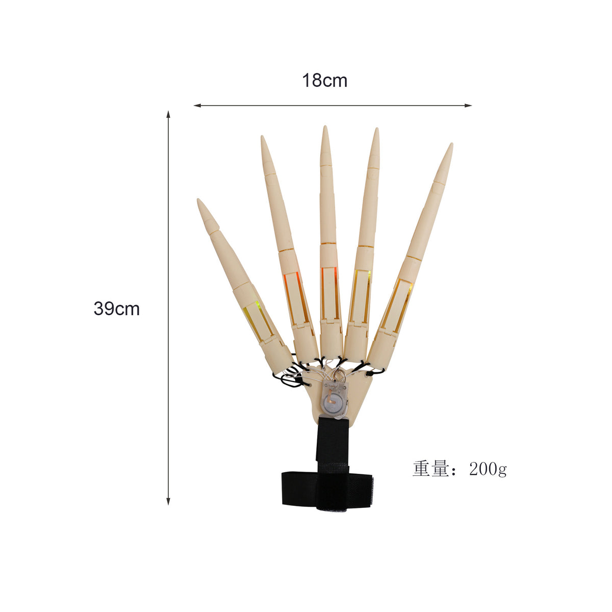 Halloween Finger Joint Glow Claw Party Prop — scale reference