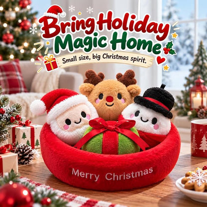 4-Piece Mini Christmas Plush Animals Set | Magic Stories