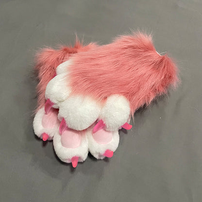 Colorful Beast Paw Gloves Cat's Paw Cute Plush — side view