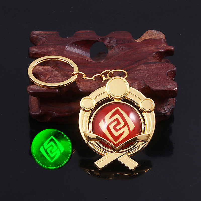 Genshin Impact Double-sided Glass Luminous Keychain — scale reference