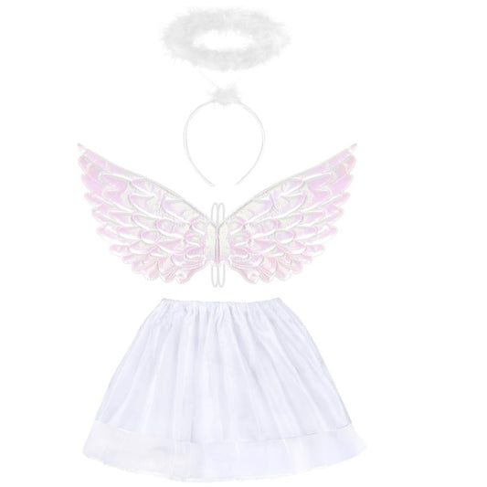 Set Of 3 Angel Costume Accessories For Adults, Christmas Accessory Set With Wings, Halo, And Magic Wand For Theme Parties